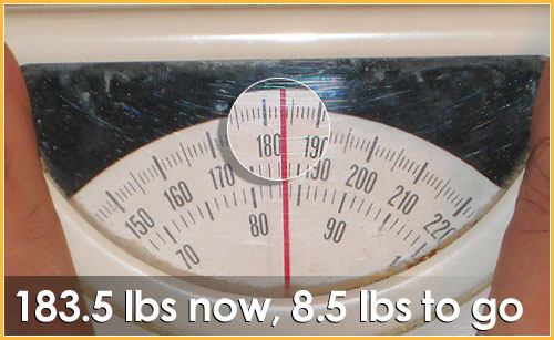 I am down to 183.5 lbs now