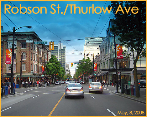 Robson Steet/ Thurlow Avenue, downtown Vancouver
