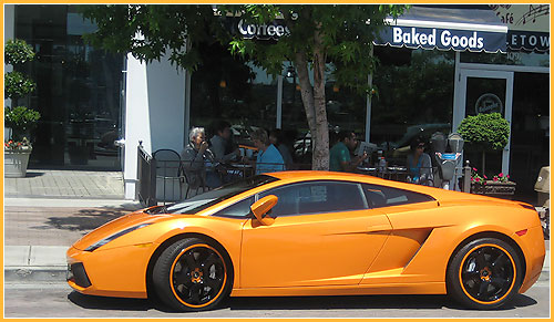 Orange Lamborghini In YaleTown