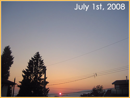 Sunset in East Vancouver July 1, 2008